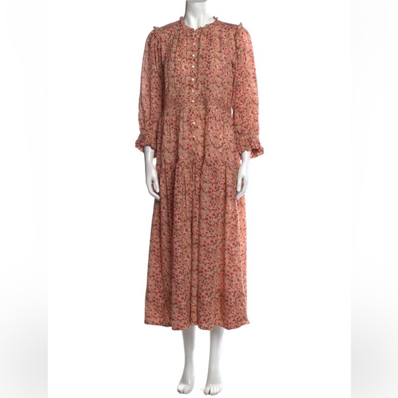 DOEN Monet Dress in Pink Valley Floral print Sz L - Picture 3 of 5